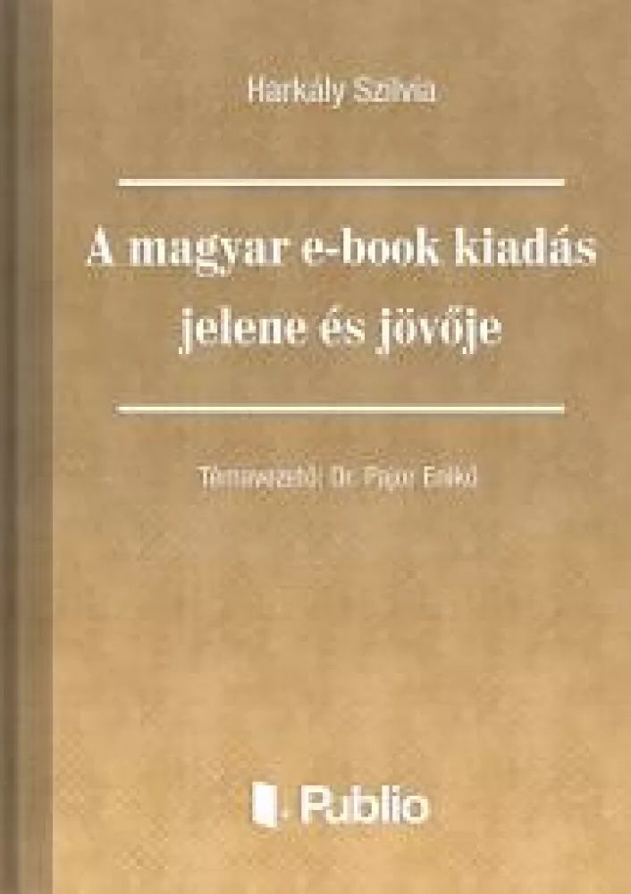 A magyar e-book kiadás jelene és jövője borító