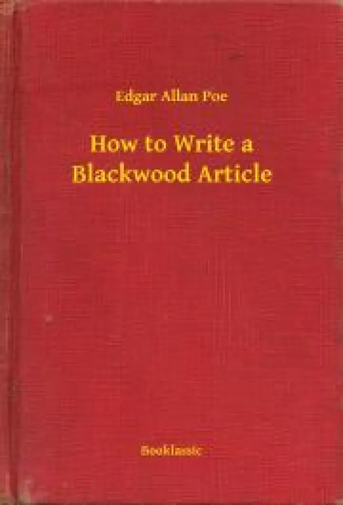 How to Write a Blackwood Article borító