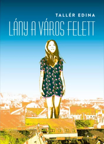 Lány a város felett borító