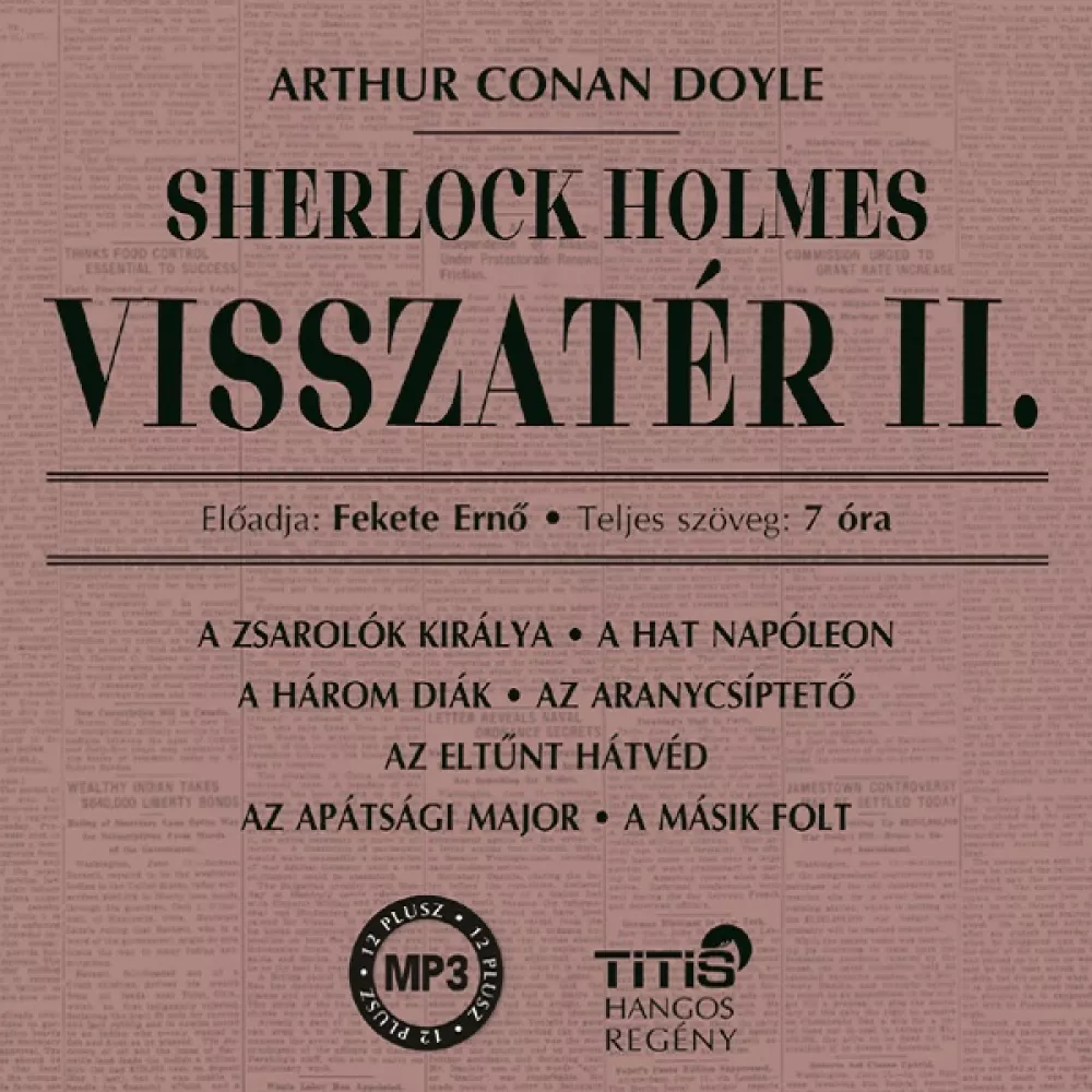 Sherlock Holmes visszatér II. borító