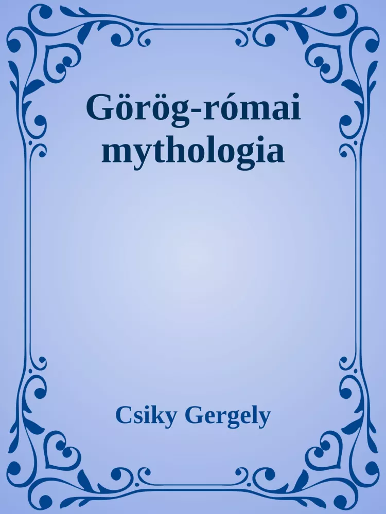 Görög-római mythologia borító
