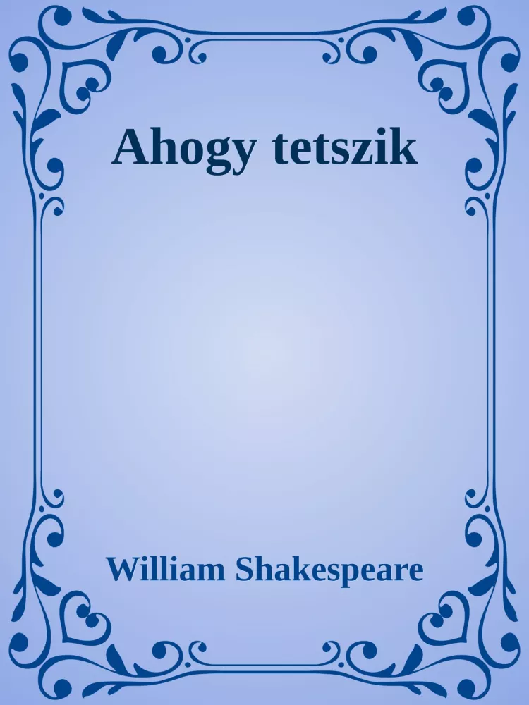 Ahogy tetszik borító