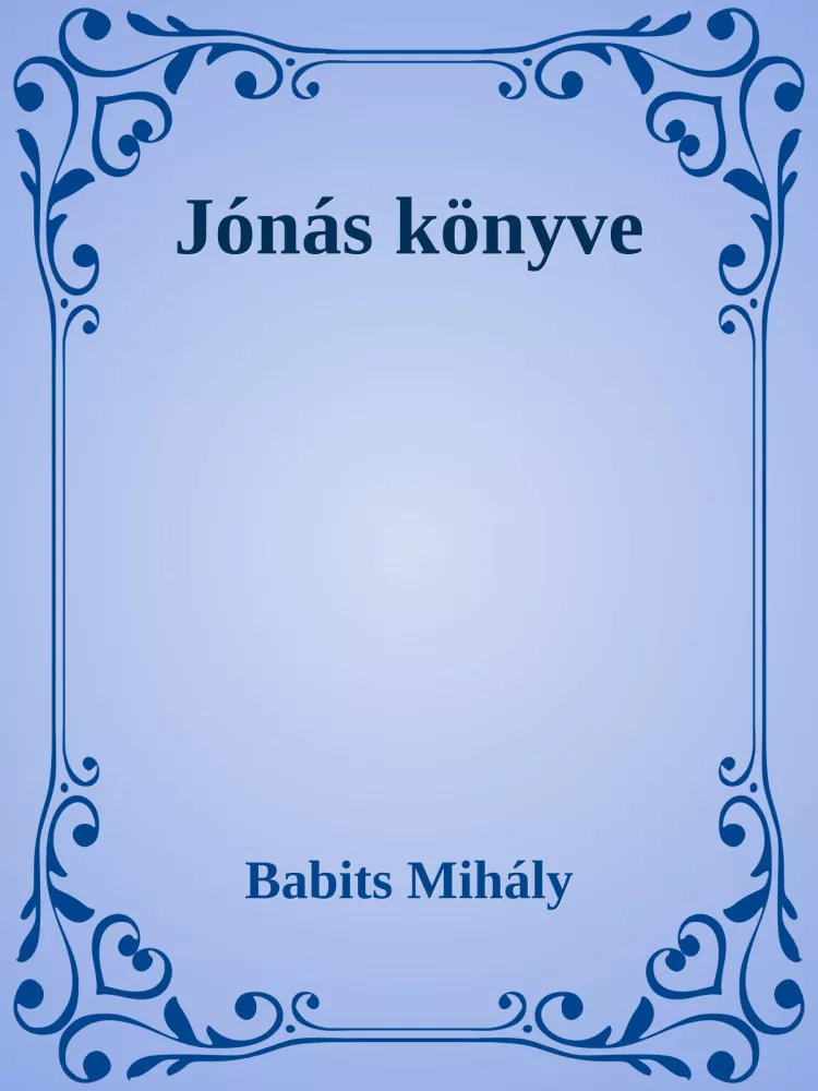 Jónás könyve borító