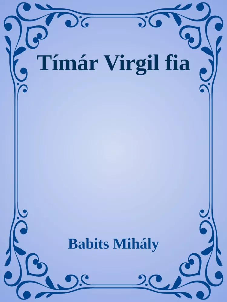 Tímár Virgil fia borító