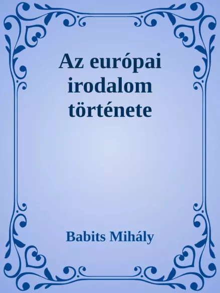 Az európai irodalom története borító