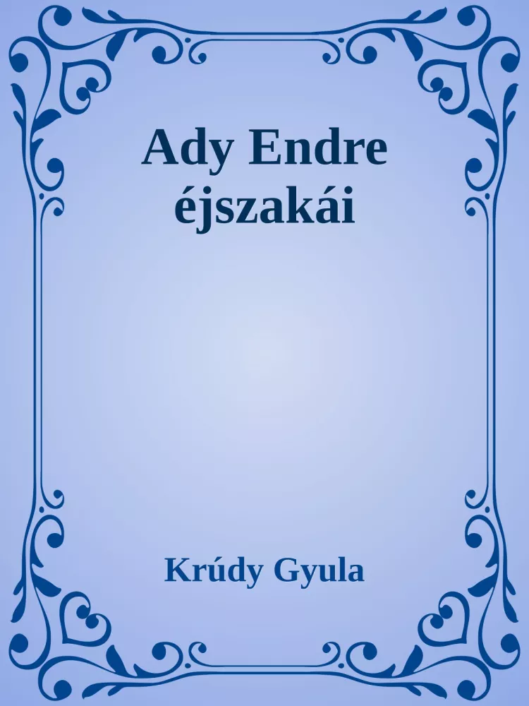 Ady Endre éjszakái borító