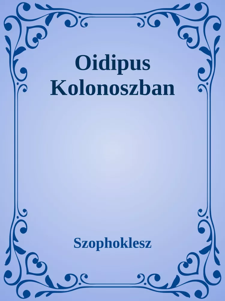 Oidipus Kolonoszban borító