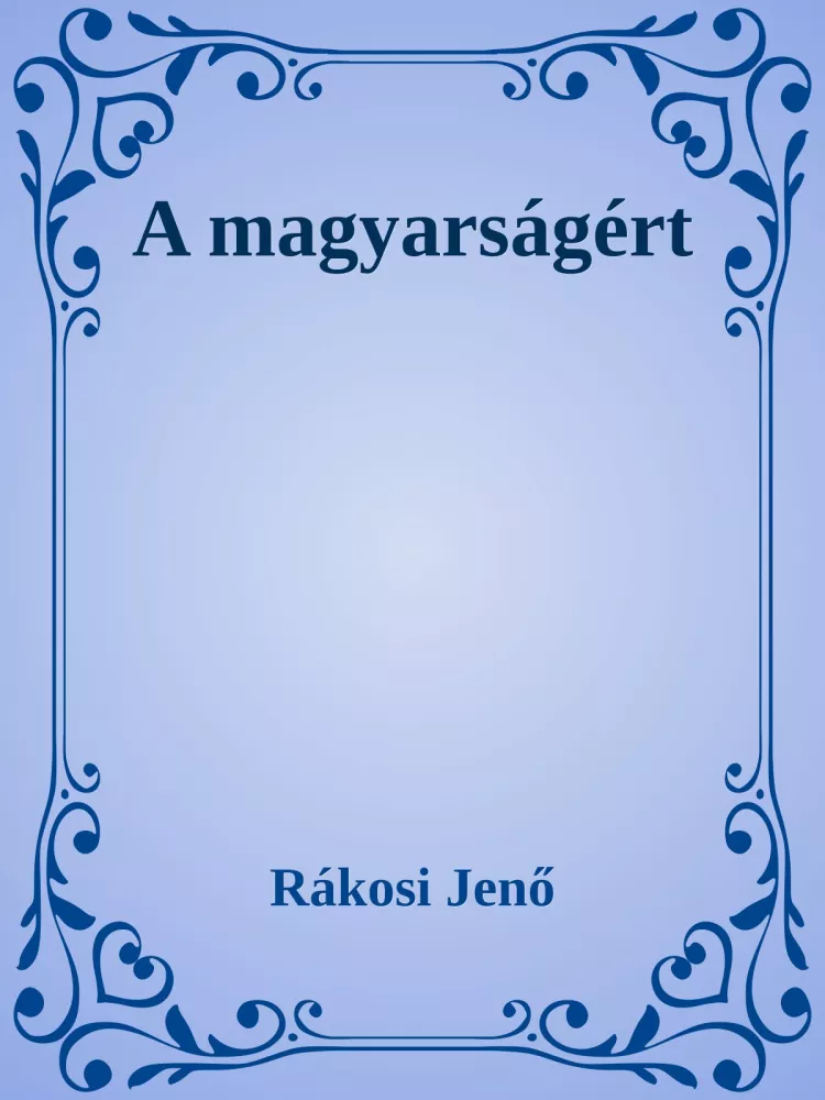 A magyarságért borító