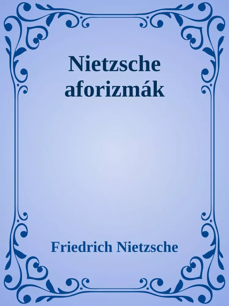 Nietzsche aforizmák borító