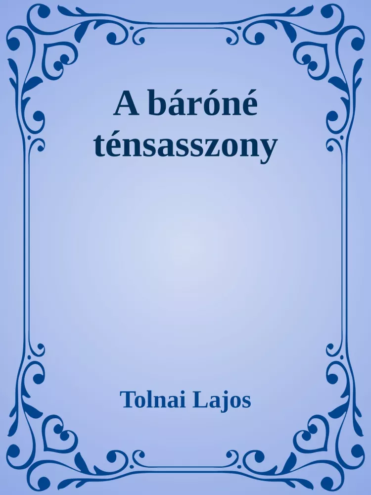 Báróné ténsasszony borító
