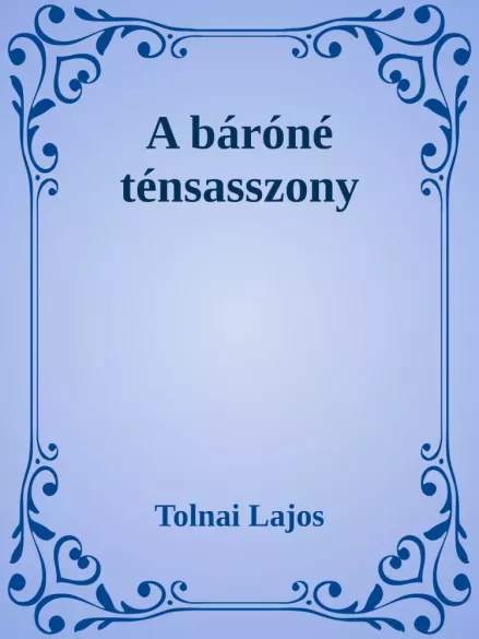 Báróné ténsasszony borító