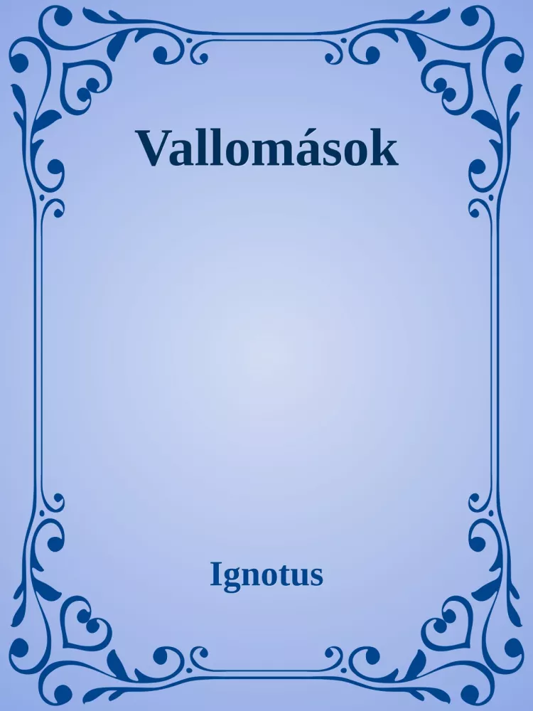 Vallomások borító
