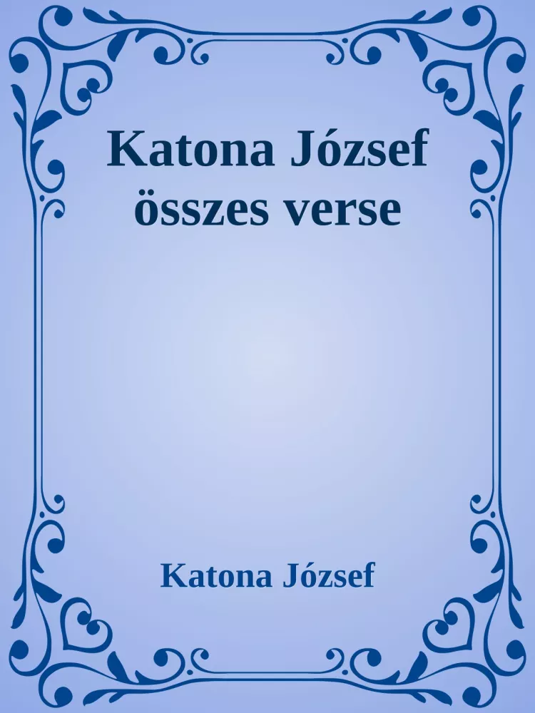 Katona József összes verse borító