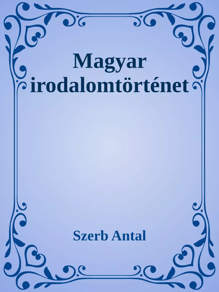 Magyar irodalomtörténet borító