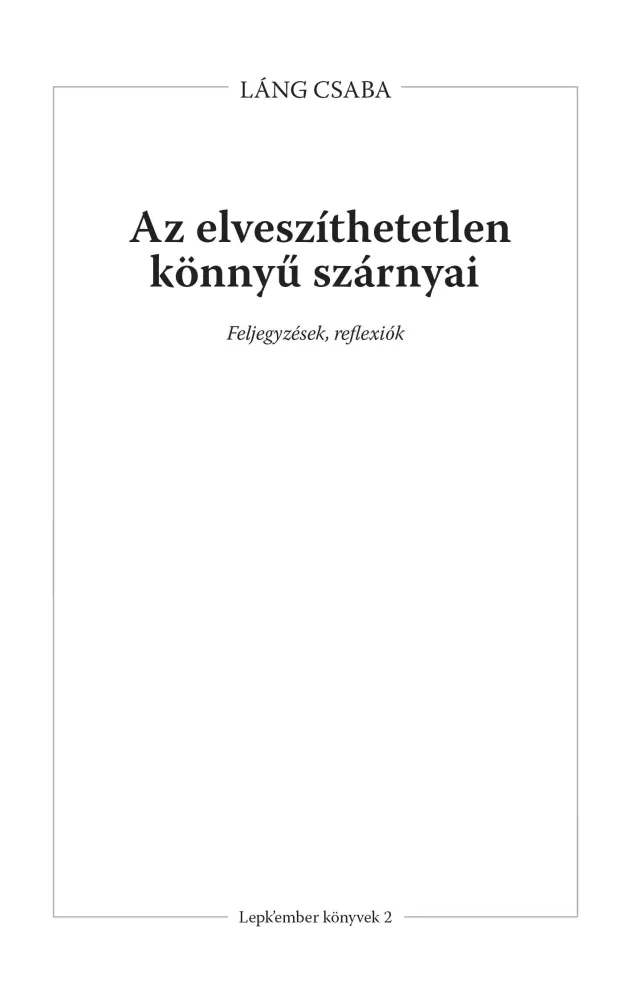 Az elveszíthetetlen könnyű szárnyai borító